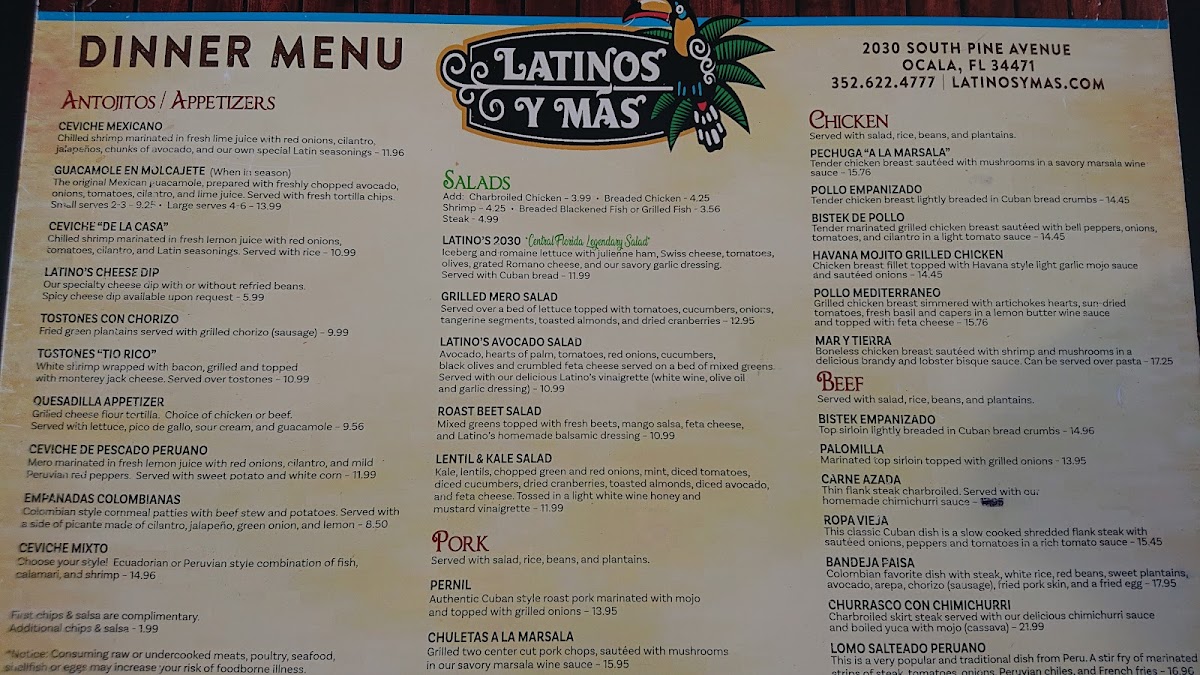 Menu - Latinos Y Mas photo 3