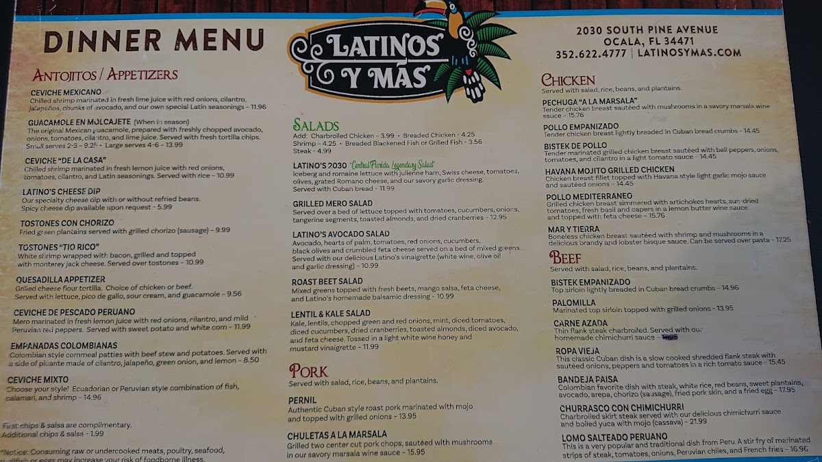 Menu - Latinos Y Mas photo 7