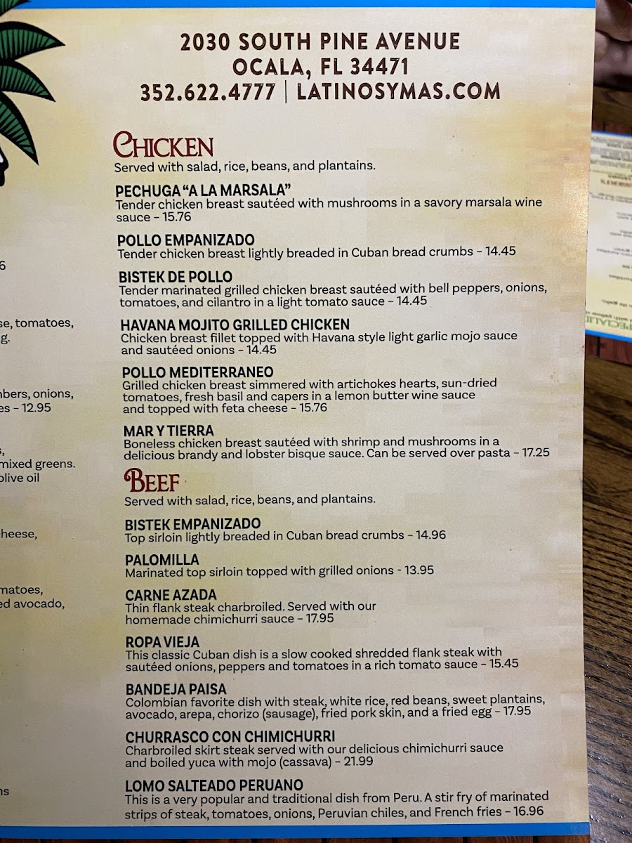 Menu - Latinos Y Mas photo 8